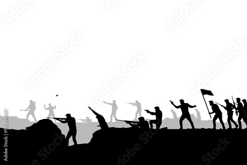 war attacking picture silhouette