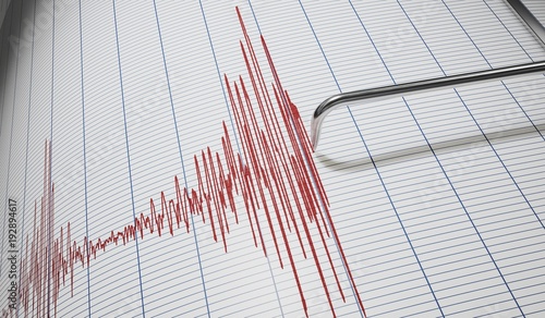 Slika na platnu Lie detector or seismograph for earthquake detection