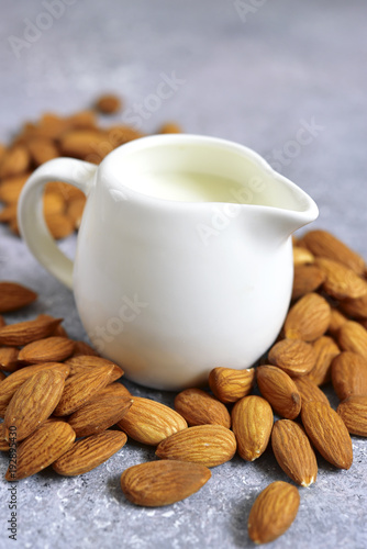 Homemade natural almond milk.