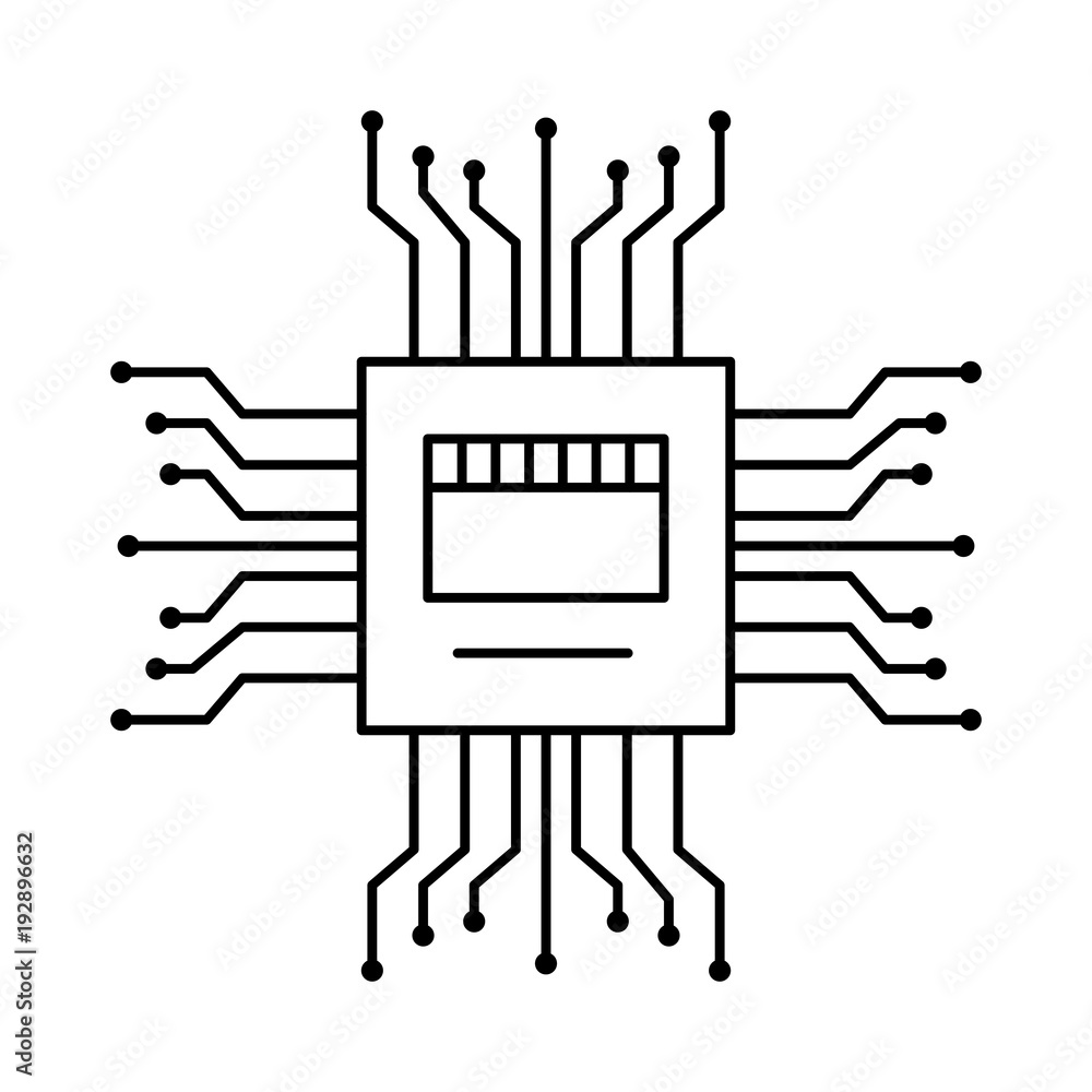 motherboard circuit high tech electric hardware icon vector