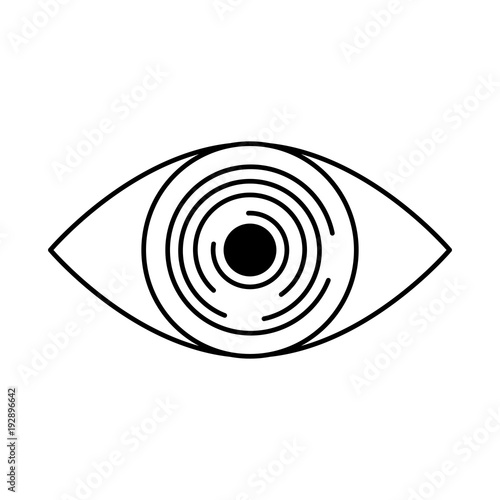 technology eye cyber security icon vector illustration outline image