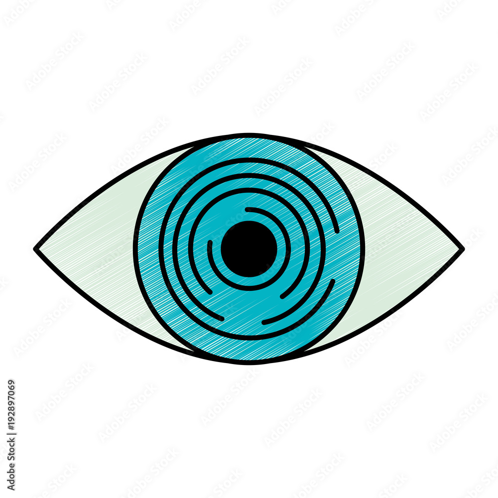 technology eye cyber security icon vector illustration blue drawing technology eye cyber security icon vector illustration blue drawing