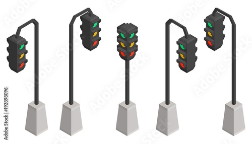 isometric traffic lights