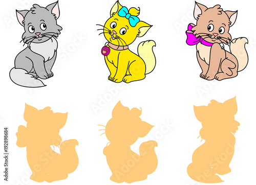 Funny cats coloring book vector