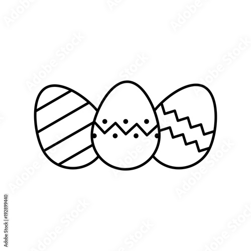 traditional ornamented eggs black line icon