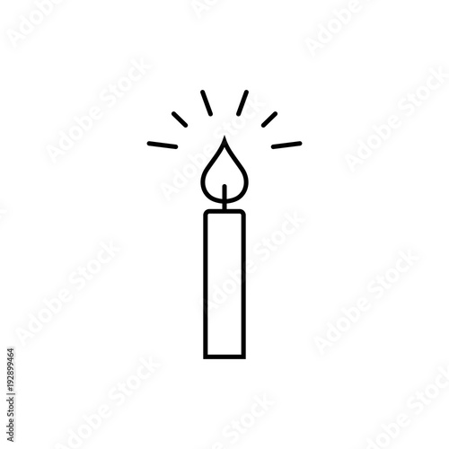 church candle light line black icon