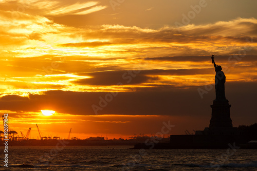 Statue of Liberty Sunset, New York City. photo