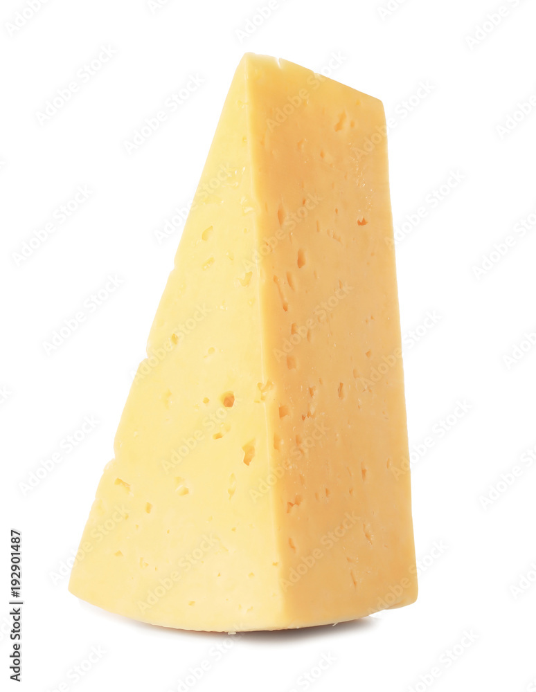 Piece of cheese on white background Piece of cheese on white background
