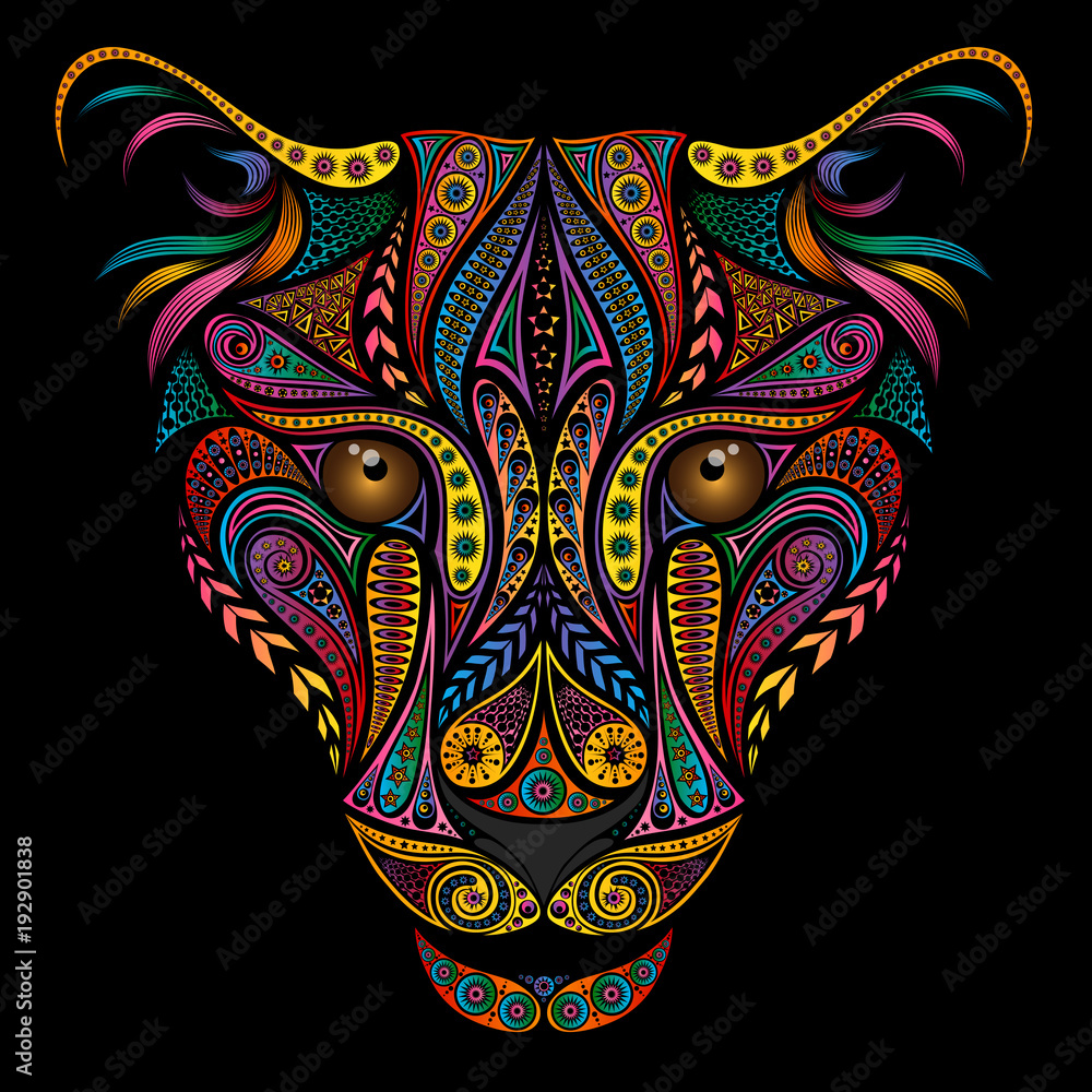Obraz premium Kolorowa lampart z pięknych różnych wzorów