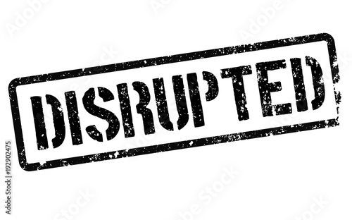Disrupted stamp. Typographic label, stamp or logo