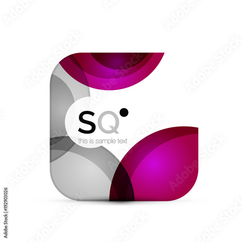 Vector square geometric abstract business emblem photo