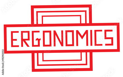 Ergonomics stamp. Typographic label, stamp or logo