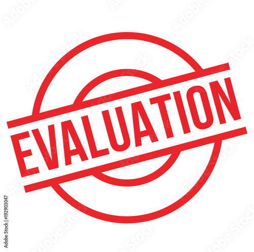 Evaluation stamp. Typographic label, stamp or logo