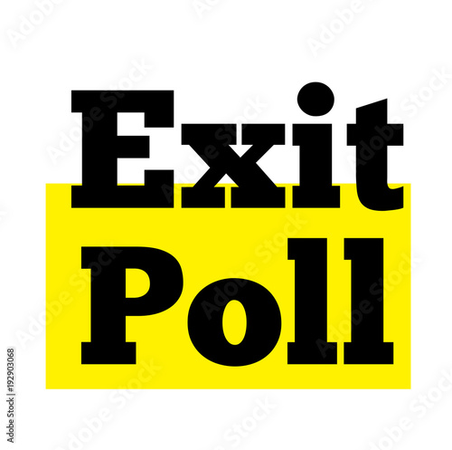 Exit Poll stamp. Typographic label, stamp or logo