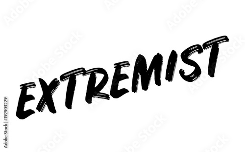 Extremist stamp. Typographic label, stamp or logo