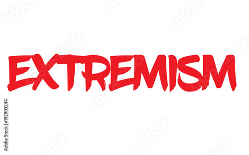 Extremism stamp. Typographic label, stamp or logo