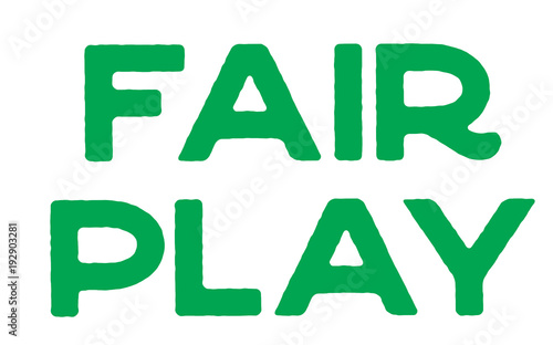 Fair Play stamp. Typographic label, stamp or logo