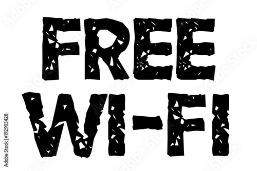 Free Wi-Fi stamp. Typographic sign, stamp or logo.