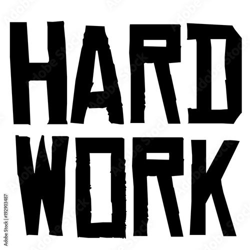 Hard Work typographic stamp. Typographic sign, badge or logo.