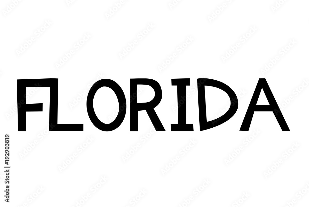 Florida stamp. Typographic sign, stamp or logo