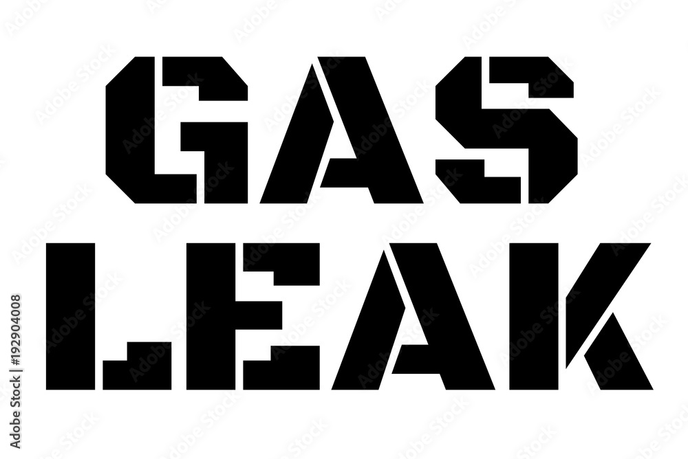 Obraz premium Gas Leak stamp. Typographic sign, stamp or logo