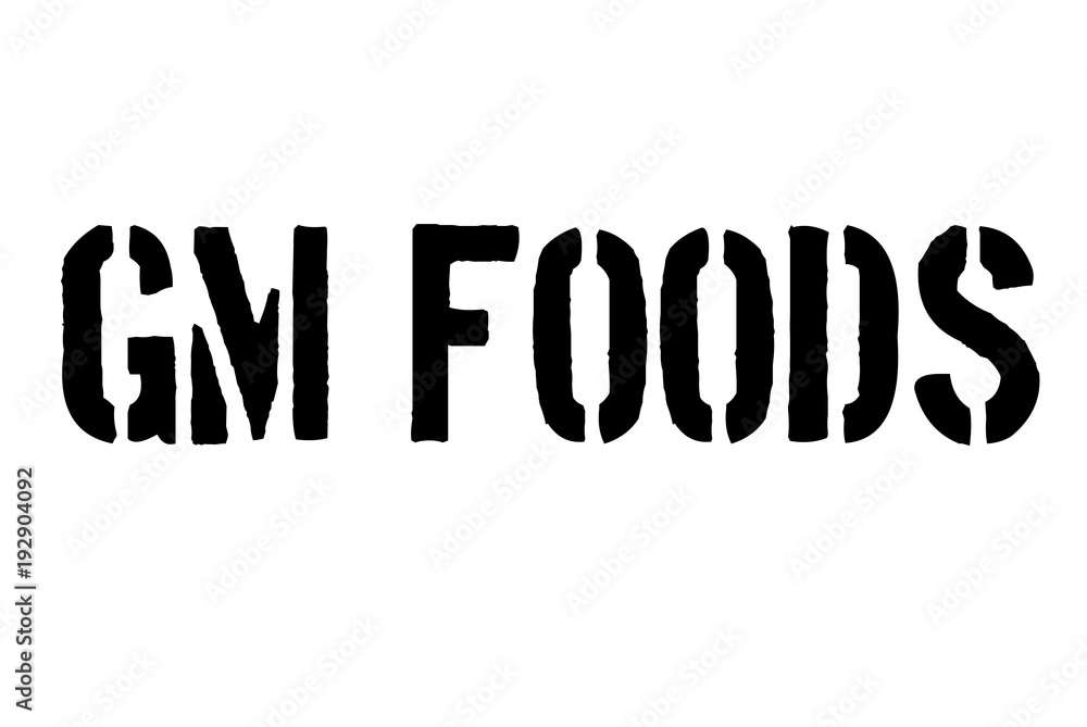 Gm Foods stamp. Typographic sign, stamp or logo Gm Foods stamp. Typographic sign, stamp or logo