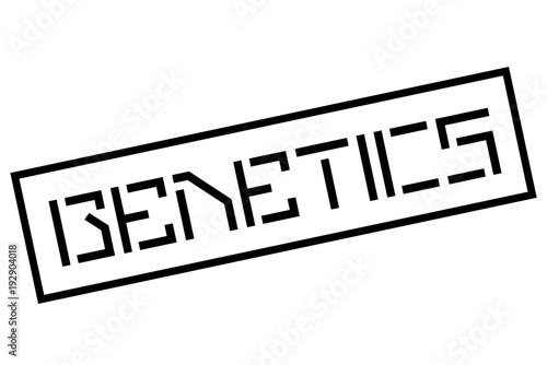 Genetics stamp. Typographic sign, stamp or logo