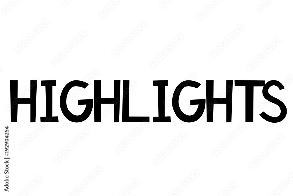 Highlights typographic stamp. Typographic sign, badge or logo Highlights typographic stamp. Typographic sign, badge or logo