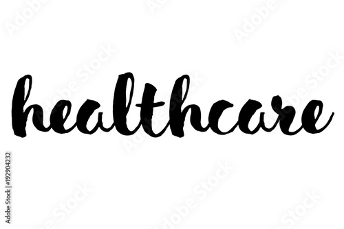Healthcare	 typographic stamp. Typographic sign, badge or logo