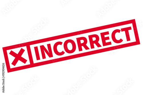 Incorrect	 typographic stamp. Typographic sign, badge or logo