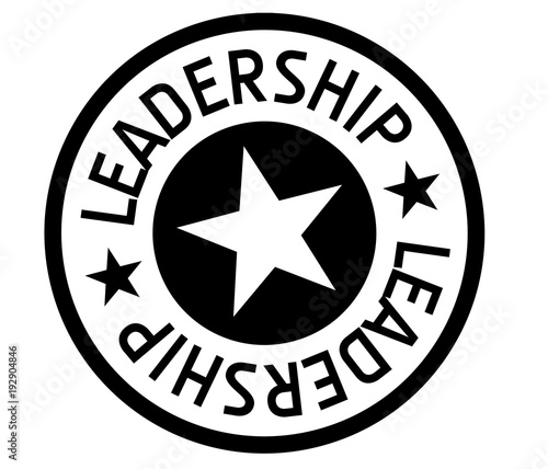Leadership	 typographic stamp. Typographic sign, badge or logo