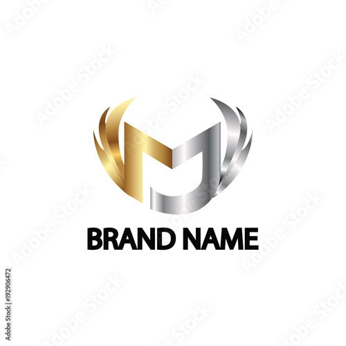 logo custome type mj with wing