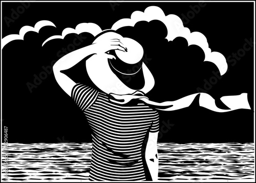 The girl on the shore