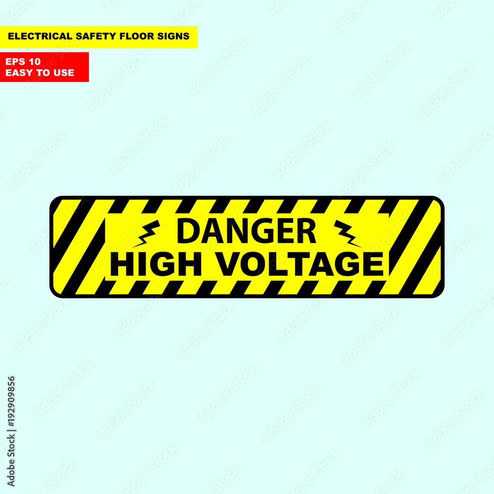 Danger high voltage, electric hazard sign in vector style version, easy to use and print