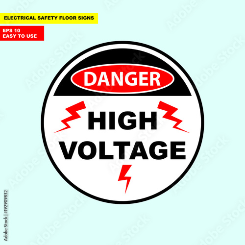 Danger high voltage, electric hazard sign in vector style version, easy to use and print