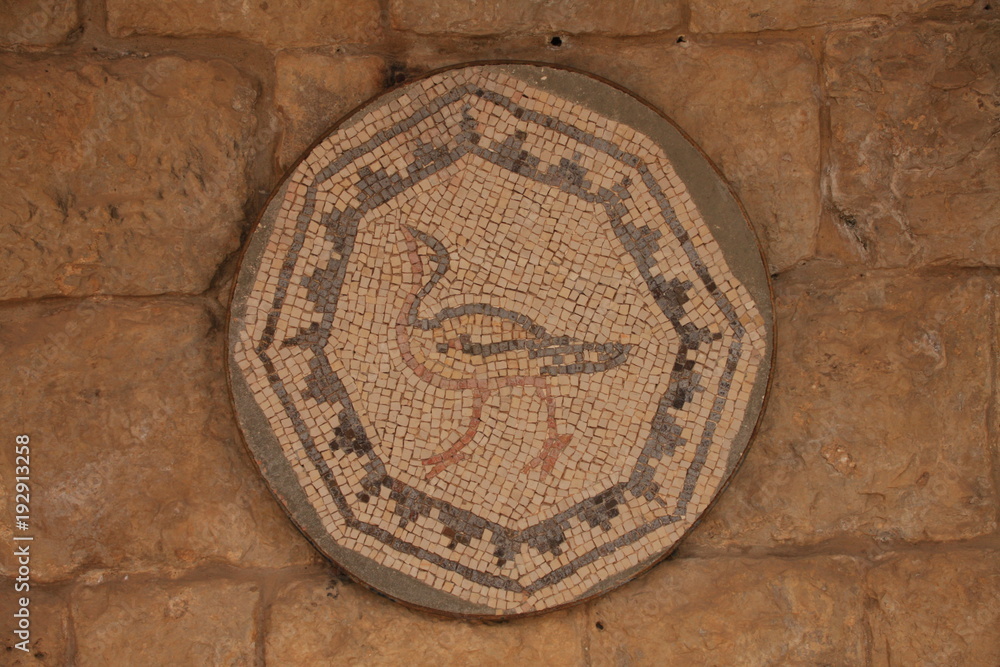 oiseau en mosaïque au palais de Beiteddine