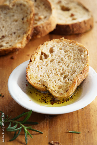 bread with olive oil.