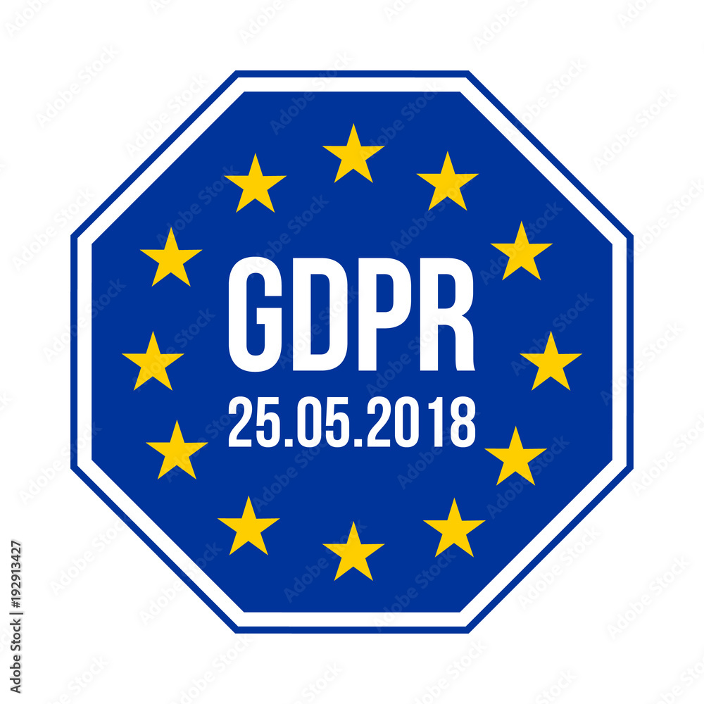 GDPR - General Data Protection Regulation, vector octogonal icon GDPR - General Data Protection Regulation, vector octogonal icon