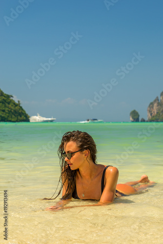 Woman at the beach in Koh Poda island Thailand © Netfalls