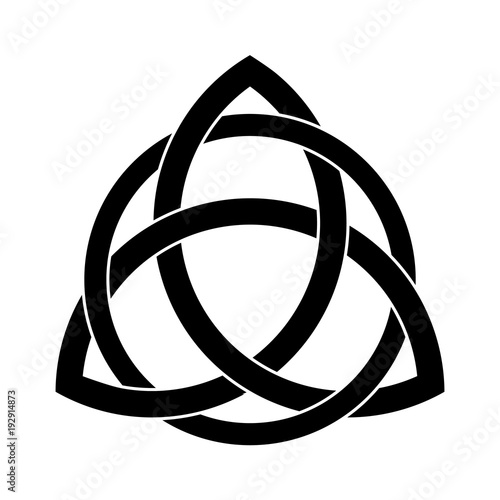 Black Triquetra ornament with editable fill and stroke colors