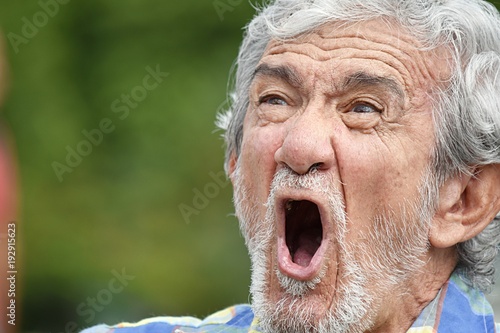 Senior Grandfather Yelling