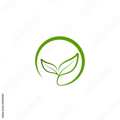 Green leaf logo, icon vector design element, bio, eco concept