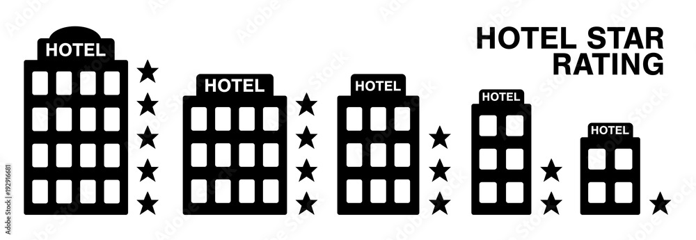 black silhouette hotel star rating vector isolated