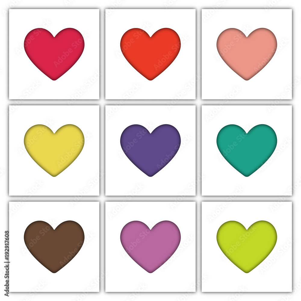 Colorful of heart icon in paper cut concept idea graphic design Colorful of heart icon in paper cut concept idea graphic design