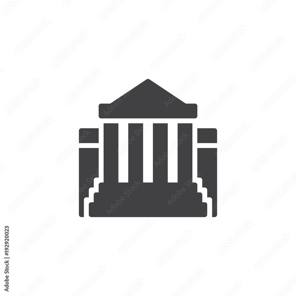 Museum building vector icon. filled flat sign for mobile concept and web design. Bank simple solid icon. Symbol, logo illustration. Pixel perfect vector graphics Museum building vector icon. filled flat sign for mobile concept and web design. Bank simple solid icon. Symbol, logo illustration. Pixel perfect vector graphics