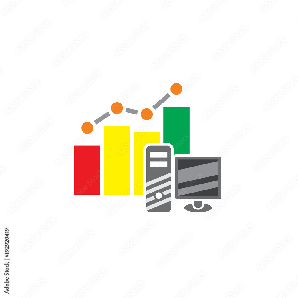 Computer Stat Logo Icon Design Computer Stat Logo Icon Design