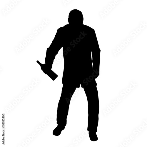 Silhouette of drunk man