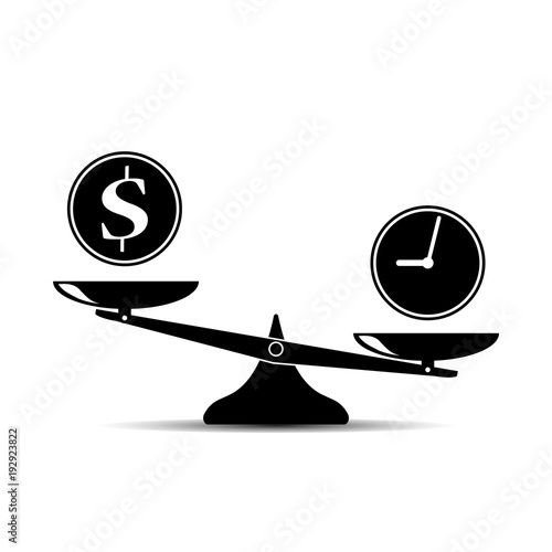 Time and money scales icon
