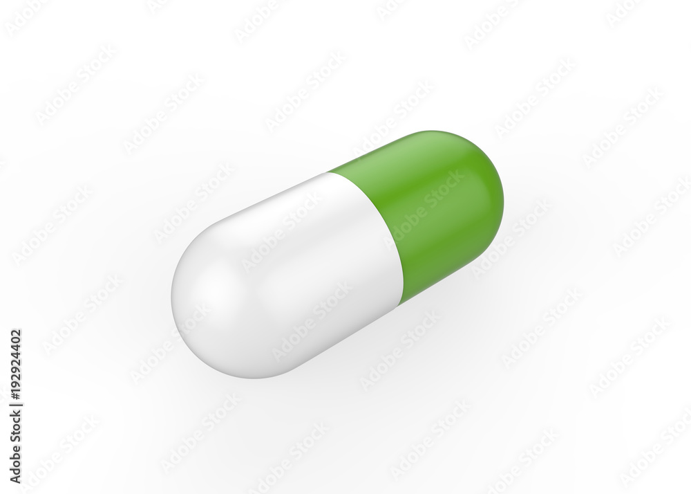 Medicine antibiotic or painkiller pill on isolated white background, 3d illustration Medicine antibiotic or painkiller pill on isolated white background, 3d illustration