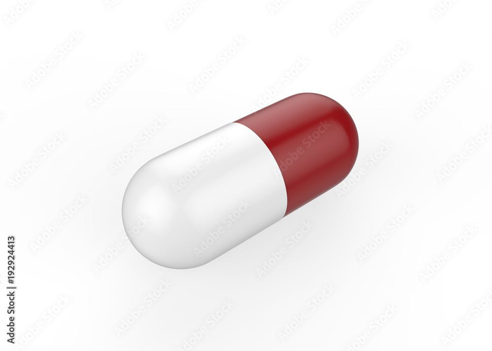 Medicine antibiotic or painkiller pill on isolated white background, 3d illustration Medicine antibiotic or painkiller pill on isolated white background, 3d illustration